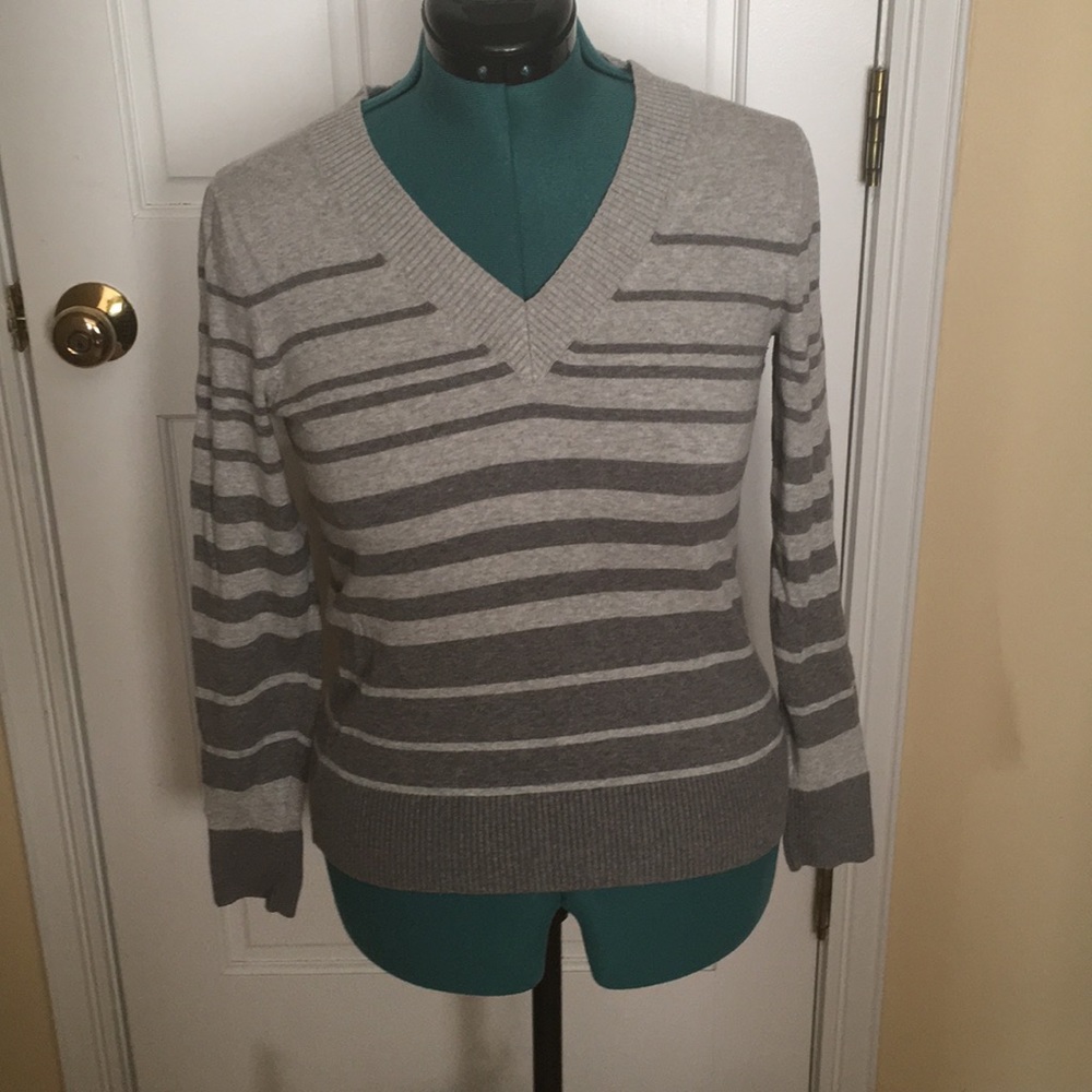 Grey Striped Sweater